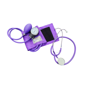 KIT DE TENSIOMETRO MANUAL + ESTETOSCOPIO -COLOR MORADO